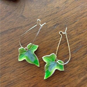 Leaf Shaped Green Earrings